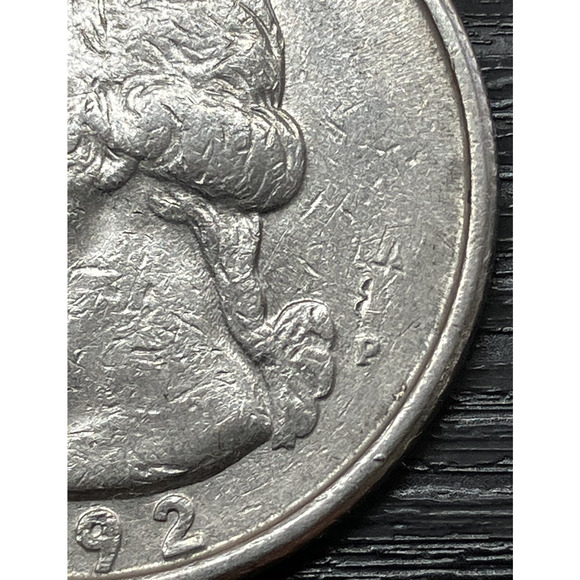 1992-P Washington Quarter Wounded Eagle Strike on Reverse Creamy Tone - Picture 6 of 16